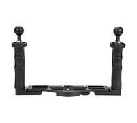 Tbest Caméra à Double Poignée Grip Premium Aluminium sous-Marin Photographie Accessoire Ball Ergonomic Ball pour Le Boîtier de Logement Black 28x18,5 Cm 2 Poignées