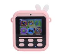 Tbest Caméra à Instantanée HD, Double Objectif, écran D'affichage de 2.4 Pouces, Zoom Numérique 16x, Filtres Selfie, Musique de Jeu (Lapin Rose)