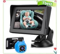 Tbest Caméra de voiture pour bébé Moniteur pour bébé de Voiture, Caméra Arrière pour Nourrissons et Tout-petits, auto coffret