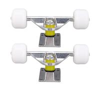 Tbest Camions de Roues de 2 Pcs de Camions Longboard en Alliage en Alliage en Aluminium de 5 Pouces avec 45x35 Mm de Roues pour la Croisière de Rue et des (Silver)