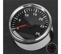 Tbest Capteur de Tachymètre de Bateau IP67 Jauge Tachymétrique 12 V 24 V Affichage LCD à Lumière Rouge Compteur Horaire de Service 3000 Tr/min pour Véhicules Marins Cadre (Cadran noir couvercle