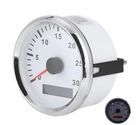 Tbest Capteur de Tachymètre de Bateau IP67 Jauge Tachymétrique 12 V 24 V Affichage LCD à Lumière Rouge Compteur Horaire de Service 3000 Tr/min pour Véhicules Marins Cadre (Cadran blanc couvercle