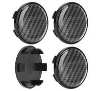 Tbest Capuchons de Centre de Roue 4 Pièces Couvercle de Capuchon de Moyeu en Plastique ABS de Style Fibre de Carbone Universel 54 Mm de Diamètre Extérieur pour la Décoration et la