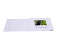 Tbest Carte de Voeux Vidéo 5 Pouces écran LCD 720p HD 128m Brochure Mémoire électronique pour Anniversaire de Noël Marketing Corporatif Marketing Blanc Couverture A5 Taille