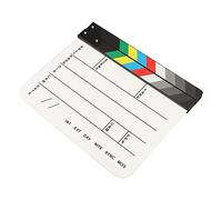 Tbest Clap de Film Acrylique Professionnel Effaçable à Sec, Accessoires de Cinéma, Planche à Claquettes avec Bâtons de Couleur, Outil de Photographie