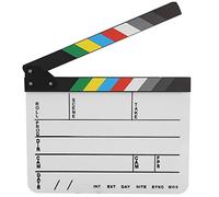 Tbest Clap de Scène en Acrylique pour Film Professionnel, Film TV, Tableau D'action avec Stylo Effaçable à Sec pour Accessoires de Tournage, Décoration de la Maison, (Tableau blanc couleur PAV1CWE4)