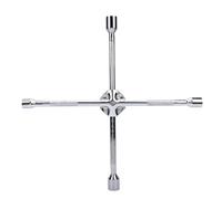 Tbest rou de Pneu à 4 Voies rou de Roue, Croisée en Acier plaqué Cr 17, 19, 21, 23 Mm avec 4 Tailles de Douilles pour Voitures, Camions Légers, SUV, Camping-cars,