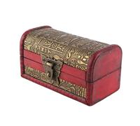 Tbest Coffre au trésor en bois vintage, Boîte en bois classique Style européen vintage, Coffret de rangement pour bijoux - Décoration intérieure (#1)