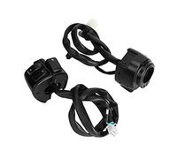 Tbest Commutateur de Commande de Guidon Feux de Croisement avec Faisceau de Câblage côté Gauche Droit Clignotant Klaxon Puissance pour Guidon de 25 Mm 1,0 Pouces Noir Argent 2 Pièces (BLACK)