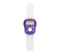 Tbest Compteur de Doigts Numérique avec écran LCD à 5 Chiffres Réinitialisable et Sangle de Doigt en Silicone pour Prier, Marche, Comptage, Sports (Purple)