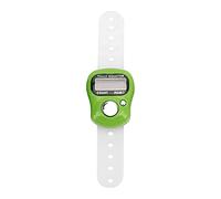 Tbest Compteur de Doigts Numérique avec écran LCD à 5 Chiffres Réinitialisable et Sangle de Doigt en Silicone pour Prier, Marche, Comptage, Sports (Green)