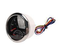 Tbest Compteur de Vitesse GPS avec Tachymètre 8000 TR/Min 85mm 3/8 Po, Lumière D'indication de Véhicule ATV Marin de Haute Précision, Verre Antibrouillard étanche (Cadran Noir Lunette argentée)