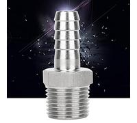 Tbest Connecteur à Raccord Rapide à Filetage Mâle BSPT 1/2 Pouce, 2 Pièces, Raccord de Tuyau à Joint barbelé en Acier Inoxydable 304 pour Systèmes Hydrauliques Comprimés (BSPT1/"-10mm)
