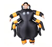 Tbest Costume D'araignée Gonflable pour Adultes de 150-190 Cm | Polyester léger, Gonflage rapide avec souffleur, Déplacement facile lors des fêtes