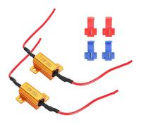 Tbest Décoder LED Résistance Bobinée 25Ω 2 Pièces | Plastique de qualité supérieure, Plug and play, Longue durée de vie, Erreurs d\'avertissement claires, Adapté aux phares