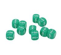 Tbest Dés à Fractions, Gravure Durable des Chiffres (Green) | 20 pièces, plastique résistant à la Corrosion, étanche et léger, adapté aux jeux de société, enseignement des mathématiques
