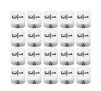 Tbest Dés de Fraction Symboles de Fraction Dés Outil D'enseignement de L'arithmétique Mathématique 20 PCS 16 Mm Blanc Premium Plastique Durable Numéros Gravés