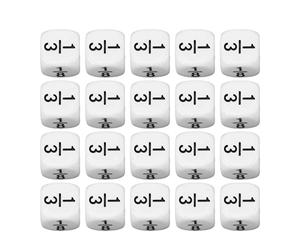 Tbest Dés de Fraction Symboles de Fraction Dés Outil D'enseignement de L'arithmétique Mathématique 20 PCS 16 Mm Blanc Premium Plastique Durable Numéros Gravés