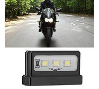 Tbest Eclairage de Plaque D'immatriculation, LED Feu Arrière Universel en Plastique de Plaque D'immatriculation de Moto pour Tous les Modèles de Marque de Moto(le noir)