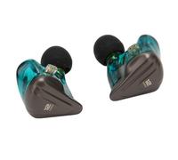Tbest Écouteurs HiFi Filaires 5BA 1DD, 6 écouteurs avec Câble Détachable de 0,75 Mm, de Studio Haute Résolution pour Musiciens et Audiophiles (Norme Cyan)