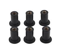 Tbest Écrou Caoutchouc Et Cuivre, Ecrou De Puit M5,Ecrou De Puit M5,Gom Cupolino,Écrou Caoutchouc M5,Éc Puite k,6Pcs M5 Boulone Pare-Brise en Caoutchouc Repment pour Éc Puite Motos Motos k