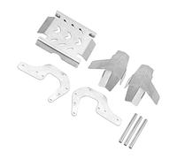 Tbest Ensemble d'armures de Châssis RC pour Voiture LOSI LMT Essieu 1/8 RC, Pare-Chocs Avant et Plaques de Protection Anti-Collision en Acier Inoxydable, Pièces de Mise à Niveau