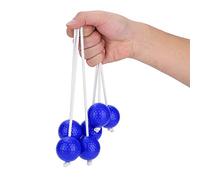 Tbest Ensemble de Bolas à Lancer d'échelle, 3 Paires de Balles de Sport de Remplacement avec Cordon en Nylon épais, Caoutchouc TPR Souple pour Jeux d'intérieur et 'extérieur, Entraînement en (Blue)