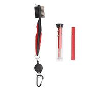 Tbest Ensemble de Brosses pour Club de, Brosse Double Face Rétractable avec Nettoyeur de Rainure en Alliage D'aluminium et Nettoyeur d'extrémité de Club pour L'entretien du C (Rouge)