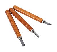 Tbest Ensemble d'outils de Sculpture sur Bois, Ciseau en Acier à Haute Teneur en Carbone avec Manche en Bois pour Bricolage, Sculpture Artisanale, Menuiserie, à la Cire Douce, 6 Pièces (, métal)