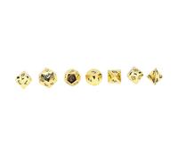 Tbest Ensemble Polyédrique Multiface de 7 Pièces pour Jeux de Table RPG, en Alliage de Zinc, Chiffres Faciles à Lire, Jeu de Rôle Premium, Jeu de Dés (Gold)