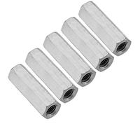 Tbest Entretoise M12 Acier, Écrou Longue M12, 5 pièces écrous à Tige Longue Écrou Hexagonal à Manchon entretoise Fixations filetées (M12*50)