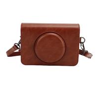 Tbest Étui de Protection pour Appareil Photo, Vintage en Cuir PU, Bandoulière Réglable, Sac de Transport, pour C210R Mini Retro Noir