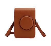 Tbest Étui de Protection pour Mini, Pochette pour Appareil Photo Rétro, étuis Réglables en Cuir PU avec Sangle Amovible, Protection de Doublure Souple Noire (Brown)