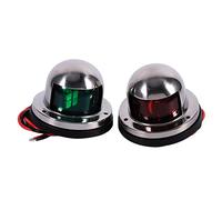 Tbest Feu de Navigation LED pour Bateau Marin, Acier Inoxydable étanche | Durable, Anti-corrosion, Forme ronde, Installation facile, Vert, Rouge