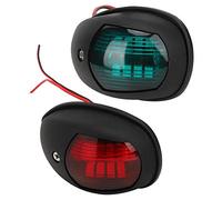 Tbest Feu de Navigation pour Bateau, Feux de Bateau Rouges et Verts, 1 Paire de Voyants de Navigation Marine étanches 10-30 V Large Lampe de Signalisation D'expédition de Pression (Noir)