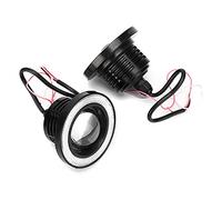 Tbest Feux Antibrouillard LED 3,5 Pouces Angel Eyes COB Lumineux Ensemble de Remplacement Universel pour Voiture SUV Camion Lumière Blanche Matériau ABS Trous de 89 Mm (Éclairage blanc)