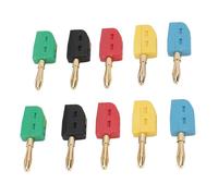 Tbest Fiche Banane 4mm 32A en Laiton plaqué or, Connexion Rapide, Ensemble sans Soudure, 10 Pièces 5 Rouge 5 Noir pour Tester les équipements, Appareils électriques, Outils (COLORFUL)