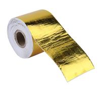 Tbest Film Adhésif Réfléchissant de Bande de Bouclier Thermique de Feuille D'aluminium avec L'amortissement Acoustique D'isolation à Hautes Températures pour L'échappement de Capot de (Or 10M*5Cm)