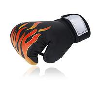 Tbest Gants de Boxe Professionnels pour Adultes pour Muay Thai Kickboxing Sparring Punching Grappling Cuir PU avec Support de Poignet rembourré et Trous Respirants Noir (Black)