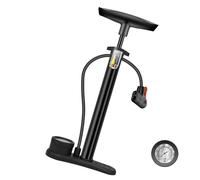 Tbest Gonfleur de Pneu Portable en Acier Inoxydable, Jauge 160PSI, Pompe à Air Multifonctionnelle pour Vélo, Voitures, Balles, Jouets avec Buse 3 en 1 (noir3)