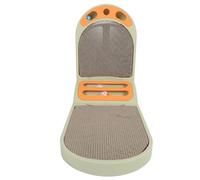 Tbest Griffoir pour Chat en Forme de L avec Cloches, Tapis à Gratter Double Face pour Grands Chats et Chatons, Protection de Meubles, Carton ondulé, Salon et Jeu d'intérieur pour Chat (Green)