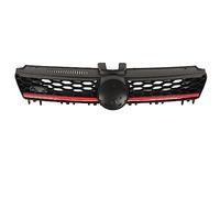 Tbest Grille de Radiateur Centrale Avant avec Rayures Rouges, Calandre Supérieure de Pare-chocs 5G0853651 Noire pour Mk7 2012 - 2017
