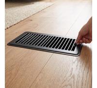 Tbest Grille de Sol en Métal 4 X 10 Pouces, Robuste, RV, Lot de 8 | Couvercles de Bouche D’aération de Sol en Métal, Registres Réglables, 16 Vis, Ouvertures , Ventilation de Camping Car,