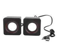 Tbest Haut-parleur PC 3 Mini Cube USB stéréo 3,5 mm Jack haut-parleur filaire pour ordinateur portable de bureau PC (double piste)