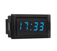 Tbest Horloge Numérique de Voiture Automatique électronique LED Véhicule DC 4,5 30 V Affichage 24 Heures Mise Hors Tension Mémoire Minuterie Date Protection de Connexion Inversée avec (Blue)