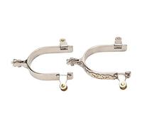 Tbest Horse Spurs with Rotatable Gear, 70mm Stainless Steel