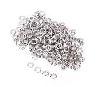 Tbest œillet 100pcs 5mm Laiton Double Face Oeillets Rivets Oeillet pour Ceinture Chaussures Sac Cuir Artisanat (Argent)