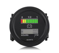 Tbest Indicateur de Batterie, Compteur Horaire, Jauge de Batterie, Moniteur de, écran LCD Numérique à 10 Segments avec Affichage Graphique à Barres et Mémoire D'avertissement,
