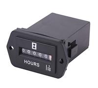 Tbest Jauge de Compteur Horaire Mécanique DC 6 80 V Moteur Robuste pour Générateur D' Moteur Bateau Camion Tracteur équipement de Construction Matériau ABS (HM002)