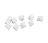 Tbest Jeu de Dés à 8 Faces, 20 Pièces en Plastique Vierge, Jeu de Décor de CouleUres pour Jeux de société, Fête, Complément des Mathématiques, Enceinte Blanc